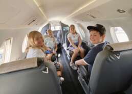 Kids inside a jet